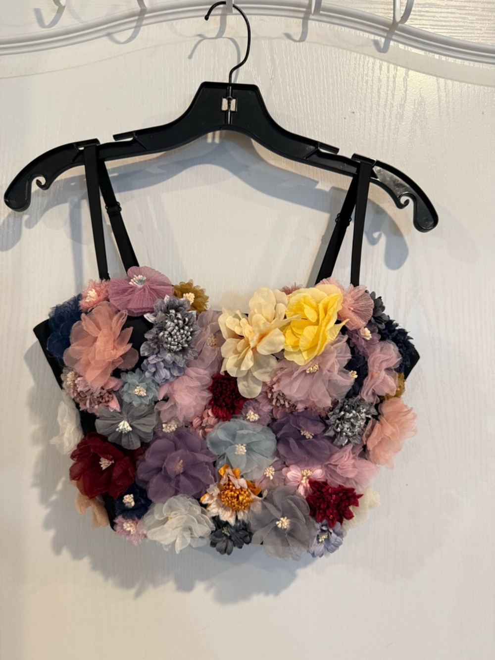 Flower Corset Bustier Bralette Crop Top Cami Tank Padded bra no sz tag medium